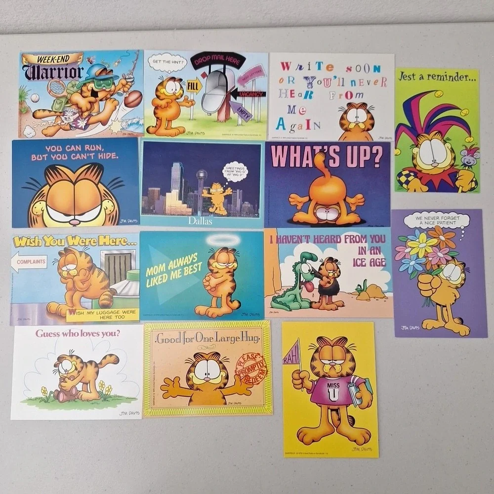 RARE Vintage GARFIELD Postcards Unposted NOS 4x6, Set Of 14, NEW